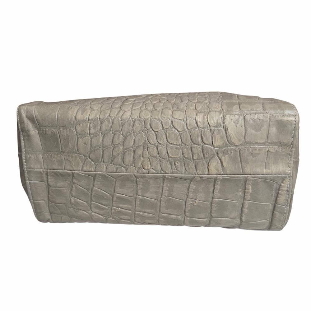 CARLA MANCINI Cream Crocodile Croco‎ Croc-Embossed Purse Bag NWT Shoulder Tote - Picture 10 of 16